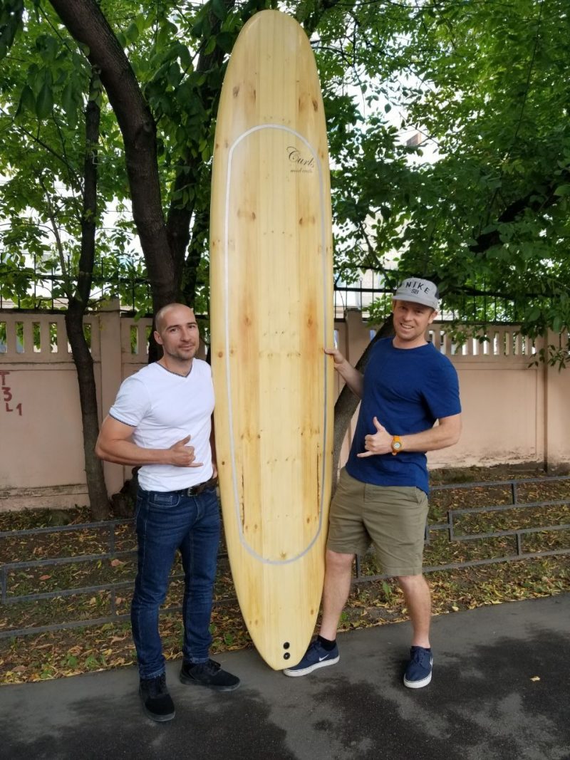 Деревянная доска для сёрфинга Surfboard Classic noserider 9'4"